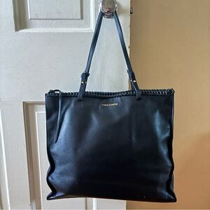 Vince Camuto Black Leather Structured Tote Shoulder Bag